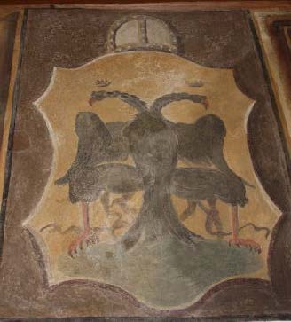 Sala della Giustizia, scudo con l’aquila bicefala.